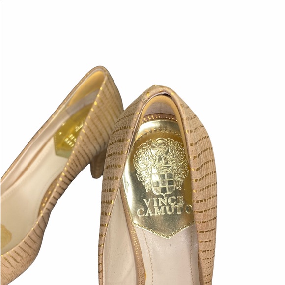 Vince Camuto Women’s Gold Dress Heels Sz 8 - Picture 10 of 11